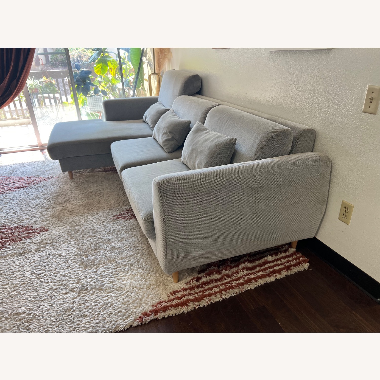 IKEA Slatorp Light Gray Fabric Chaise Lounge - image-4