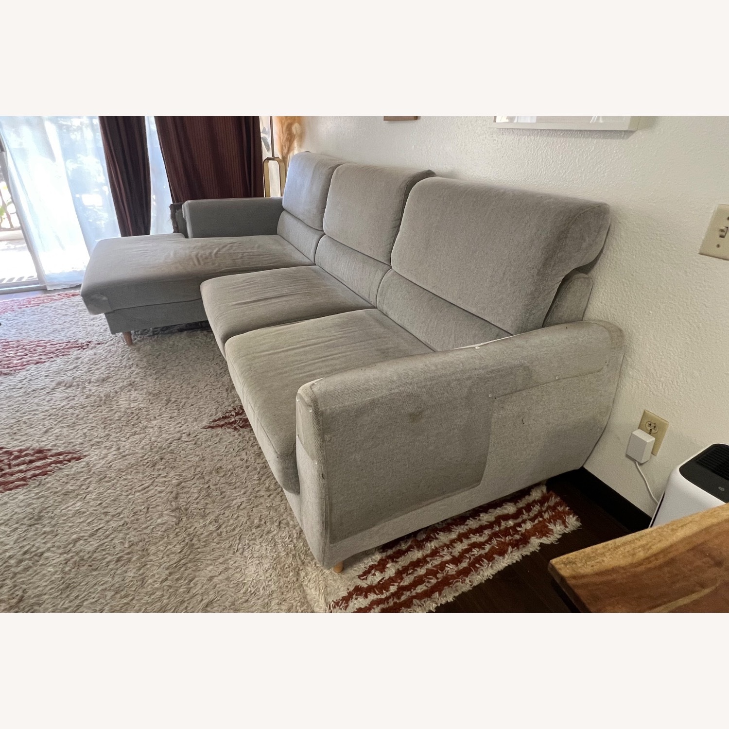 IKEA Slatorp Light Gray Fabric Chaise Lounge - image-5