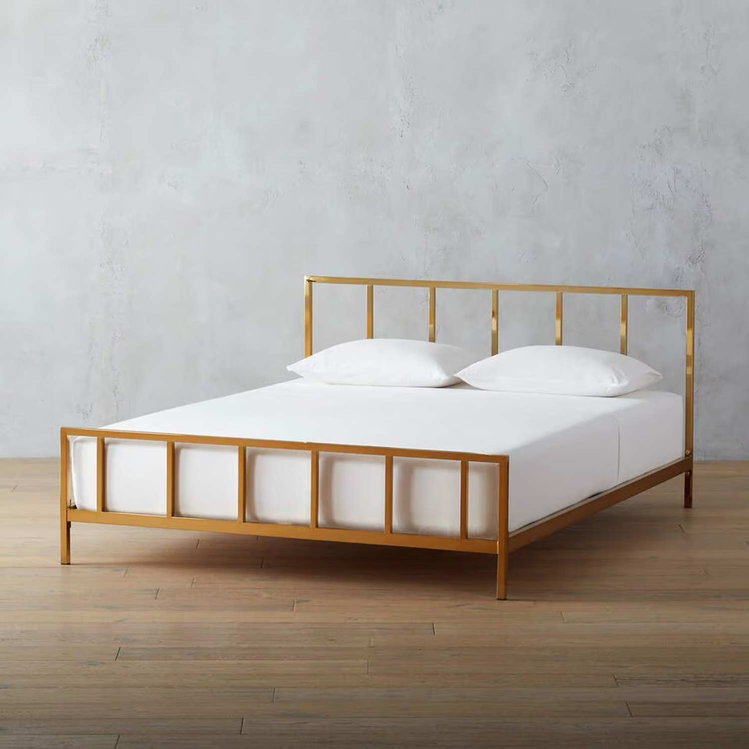 CB2 Queen Alchemy Brass Low Profile Modern Bed - image-7