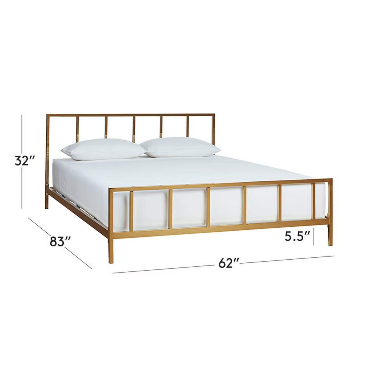 CB2 Queen Alchemy Brass Low Profile Modern Bed - image-8