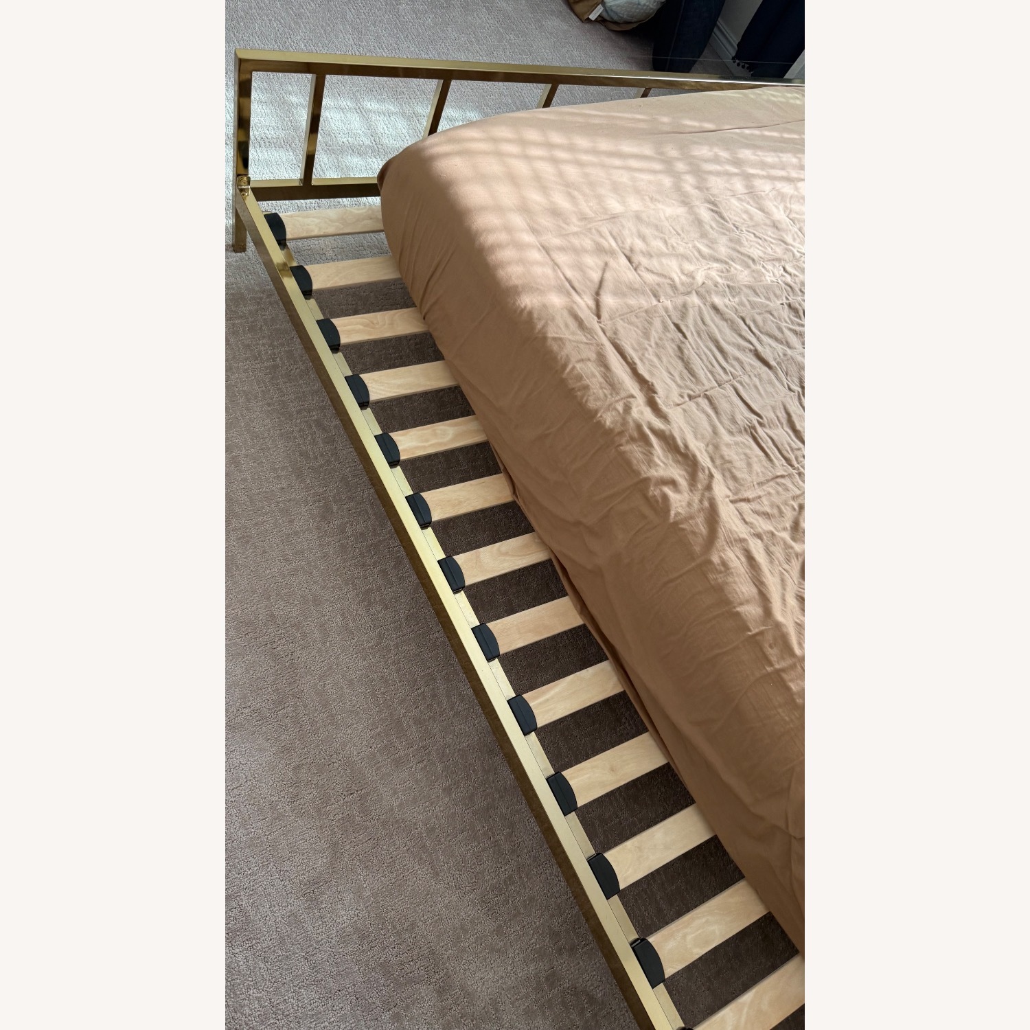 CB2 Queen Alchemy Brass Low Profile Modern Bed - image-3