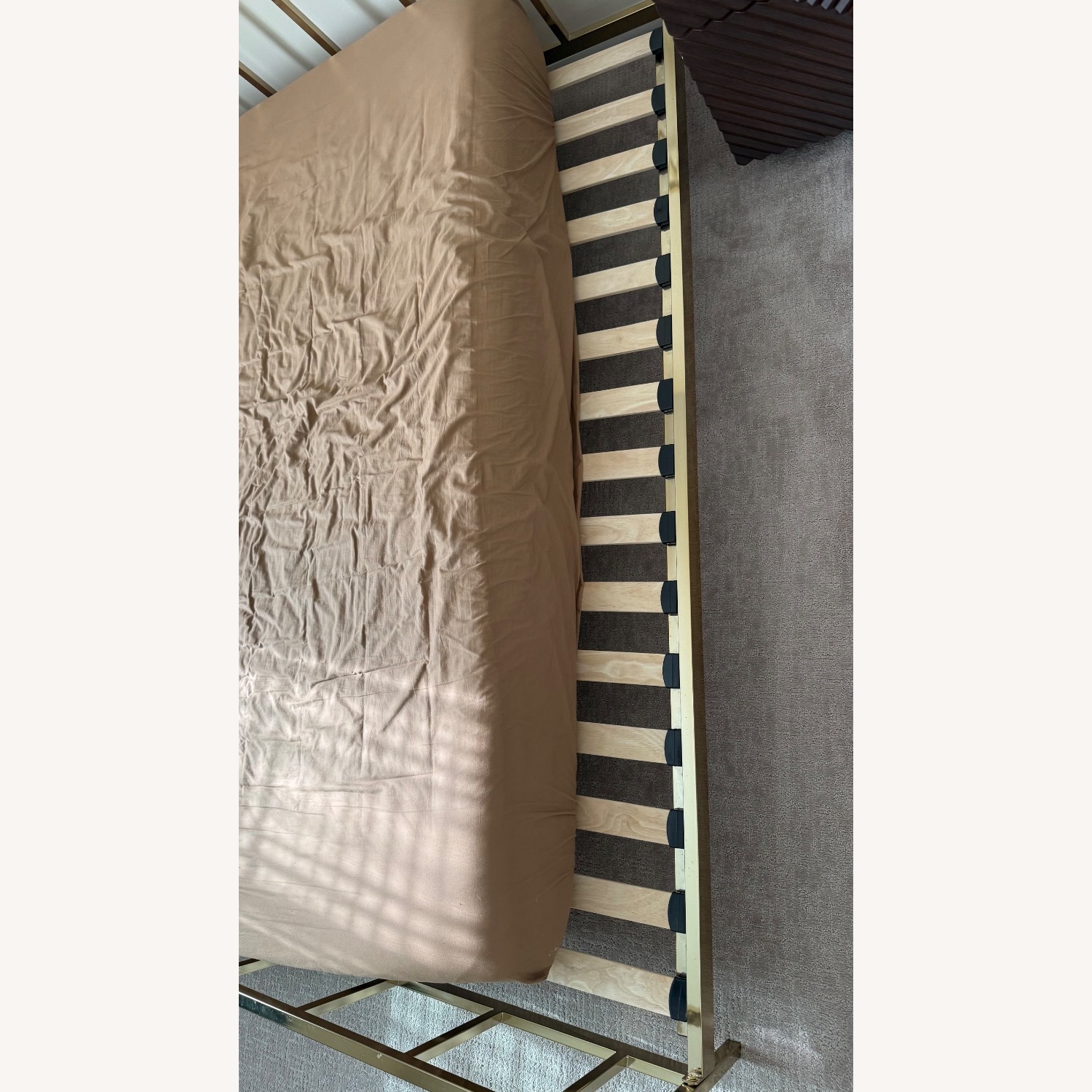 CB2 Queen Alchemy Brass Low Profile Modern Bed - image-2