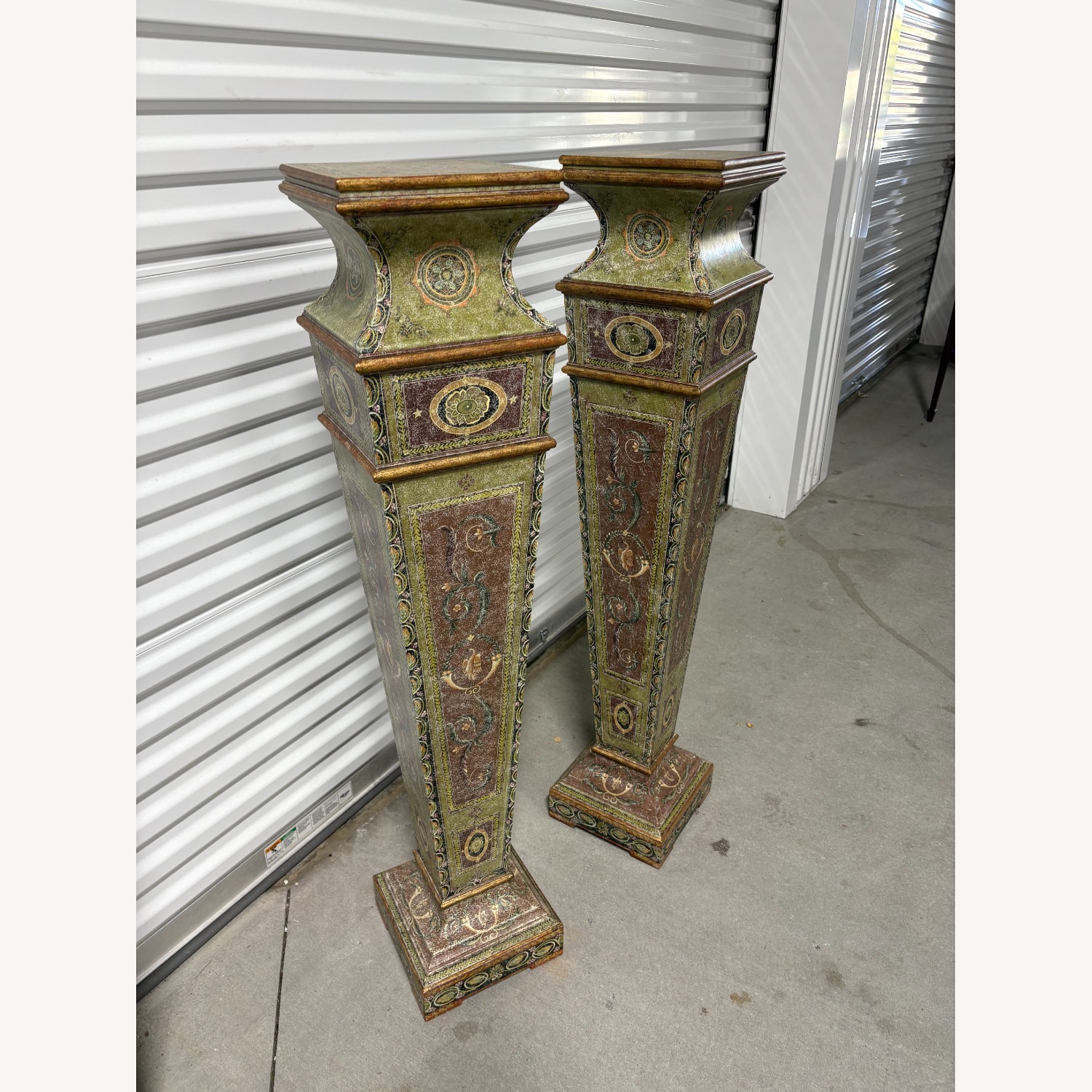 Pair of Multi-Colored Pattern Pedestals - image-5