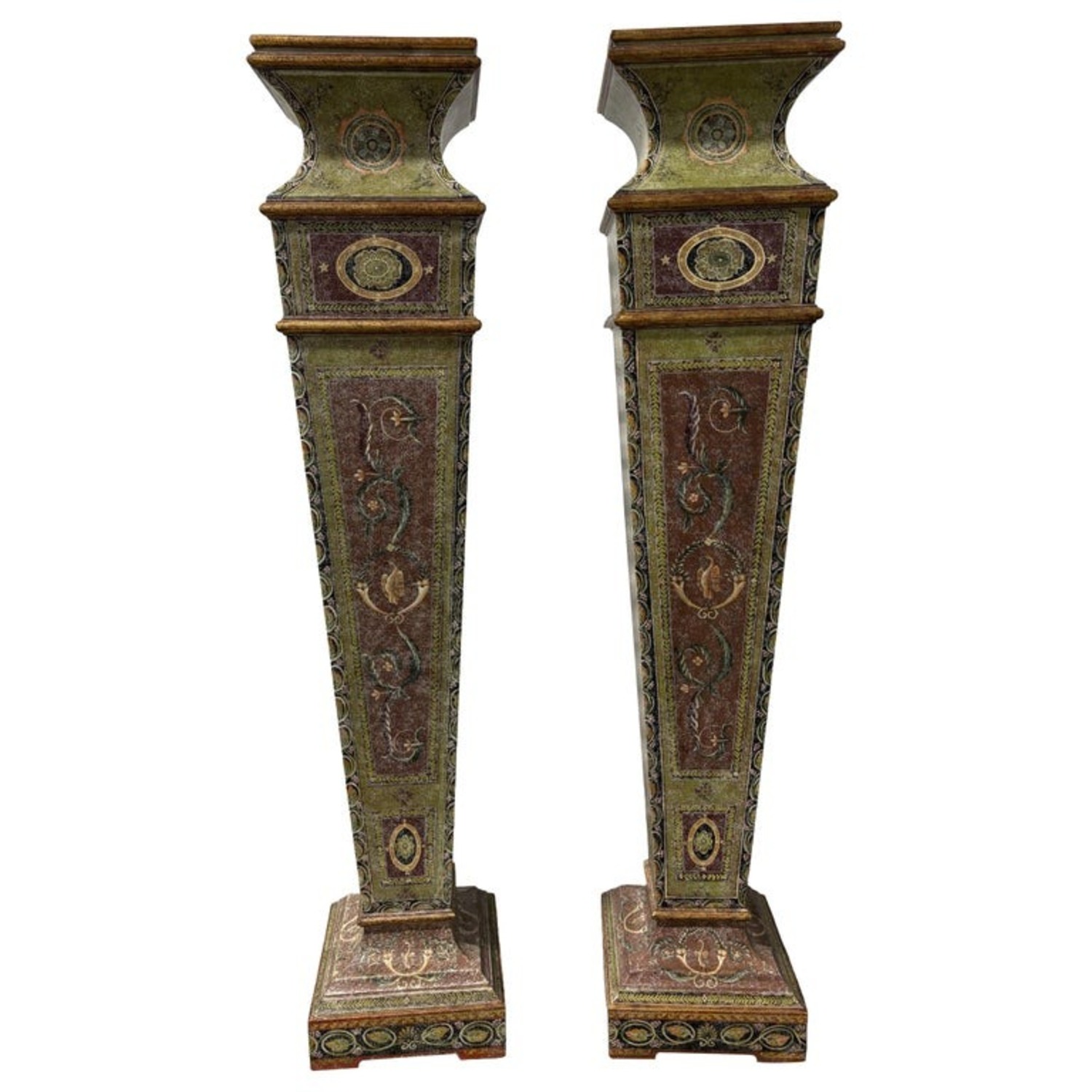 Pair of Multi-Colored Pattern Pedestals - image-6