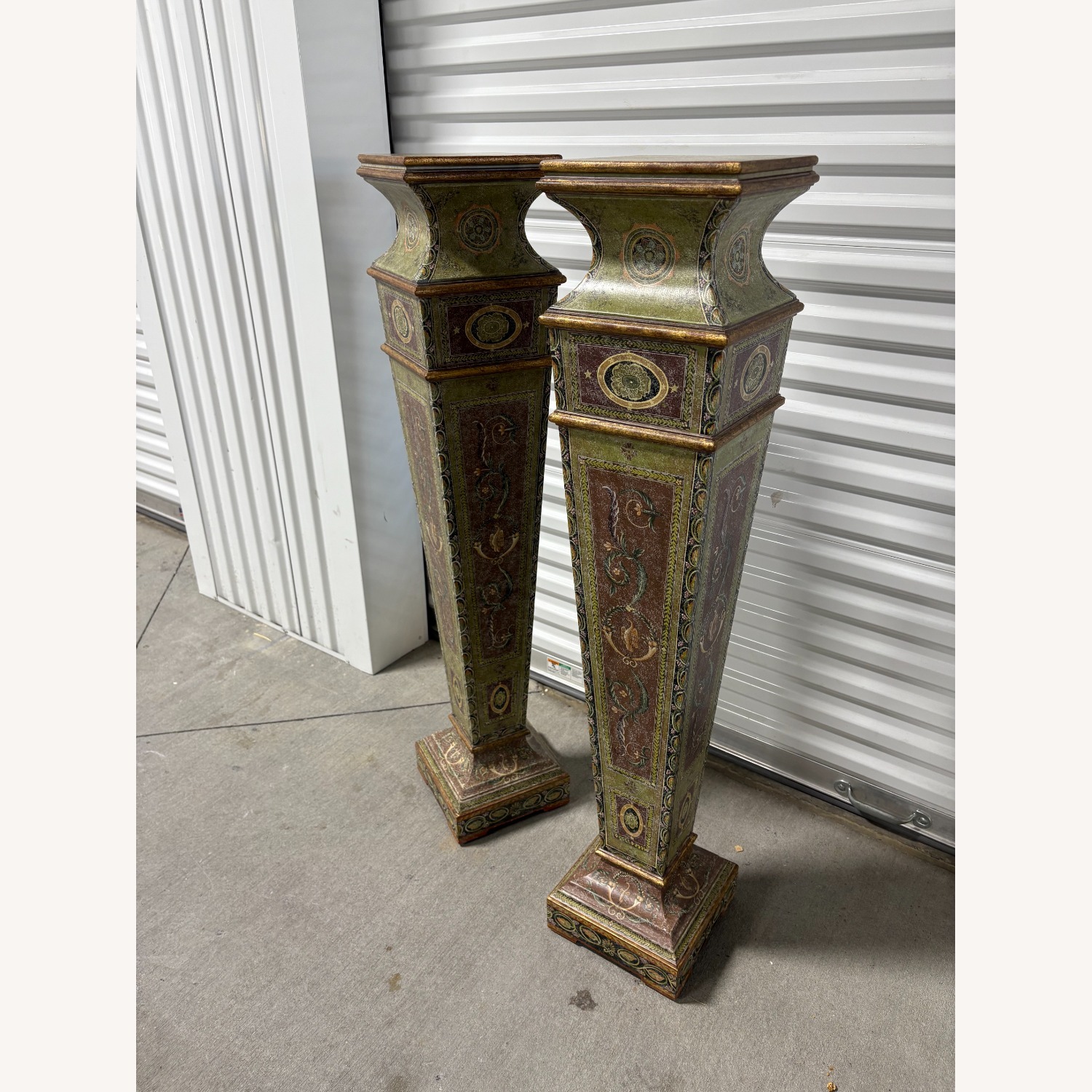 Pair of Multi-Colored Pattern Pedestals - image-4