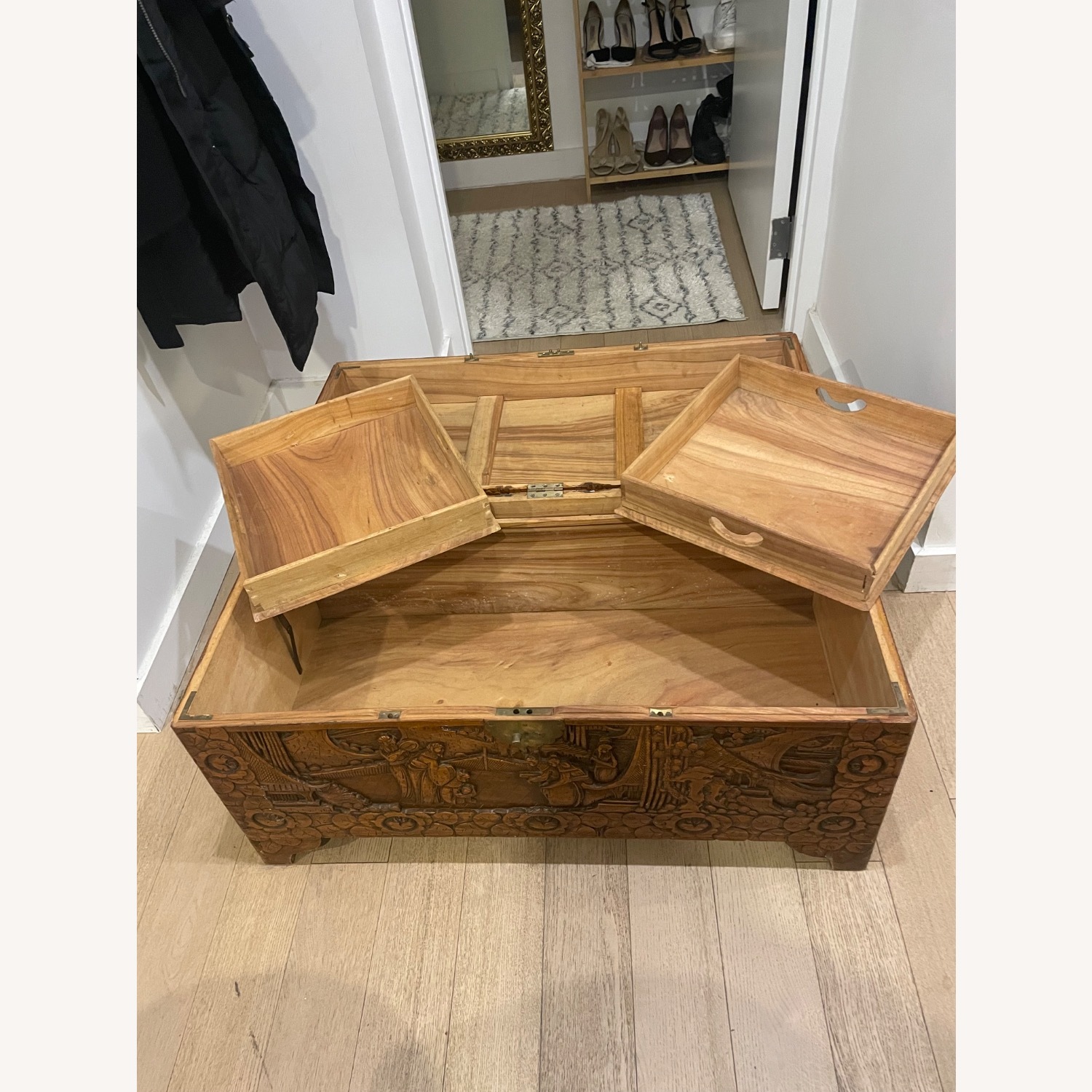 Vintage Wood Chest (Chinese Inspired) - image-5