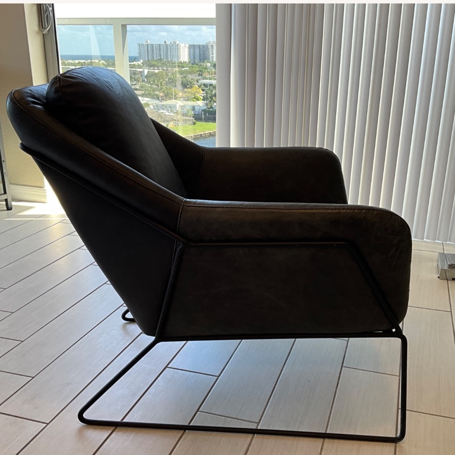 Moe's Home Collection Black Leather Armchair - image-3