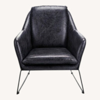 Moe's Home Collection Black Leather Armchair