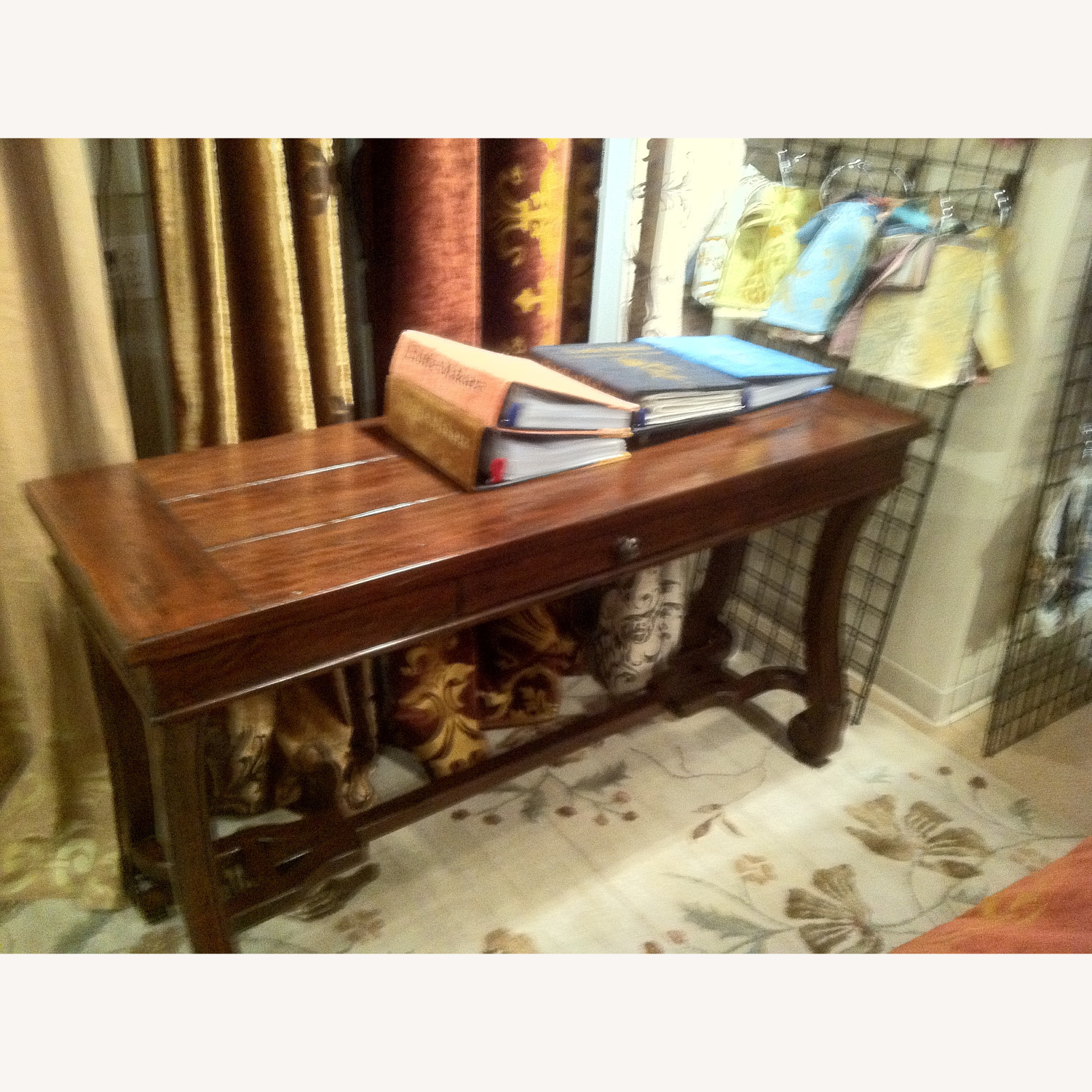 Dark Brown Wood Side Table - image-2
