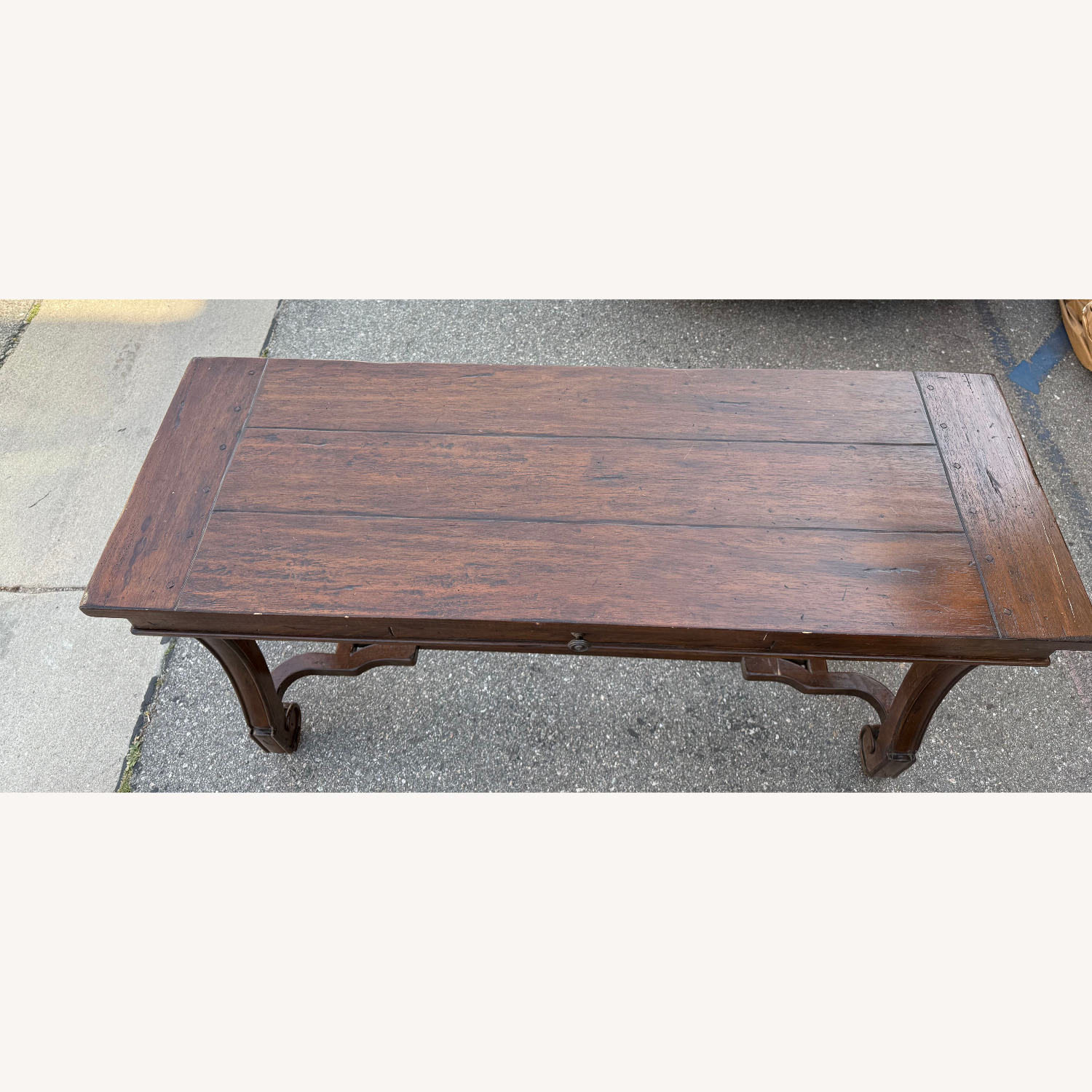 Dark Brown Wood Side Table - image-3