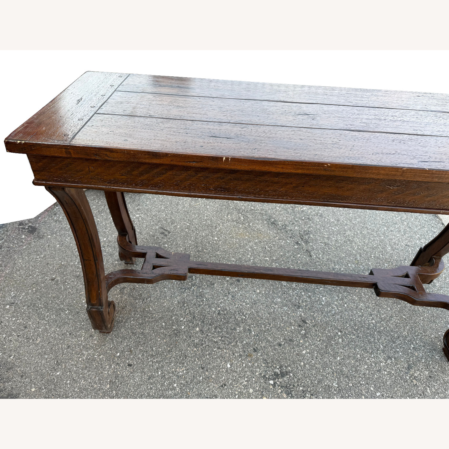 Dark Brown Wood Side Table - image-9