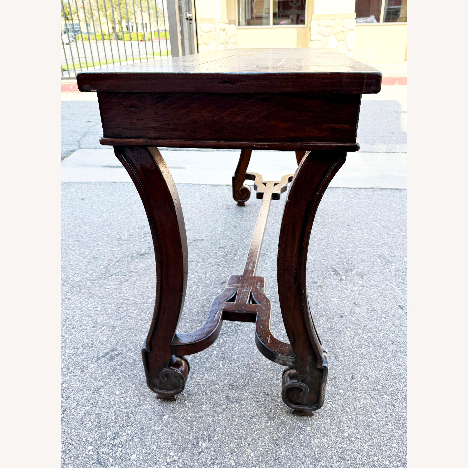 Dark Brown Wood Side Table - image-4