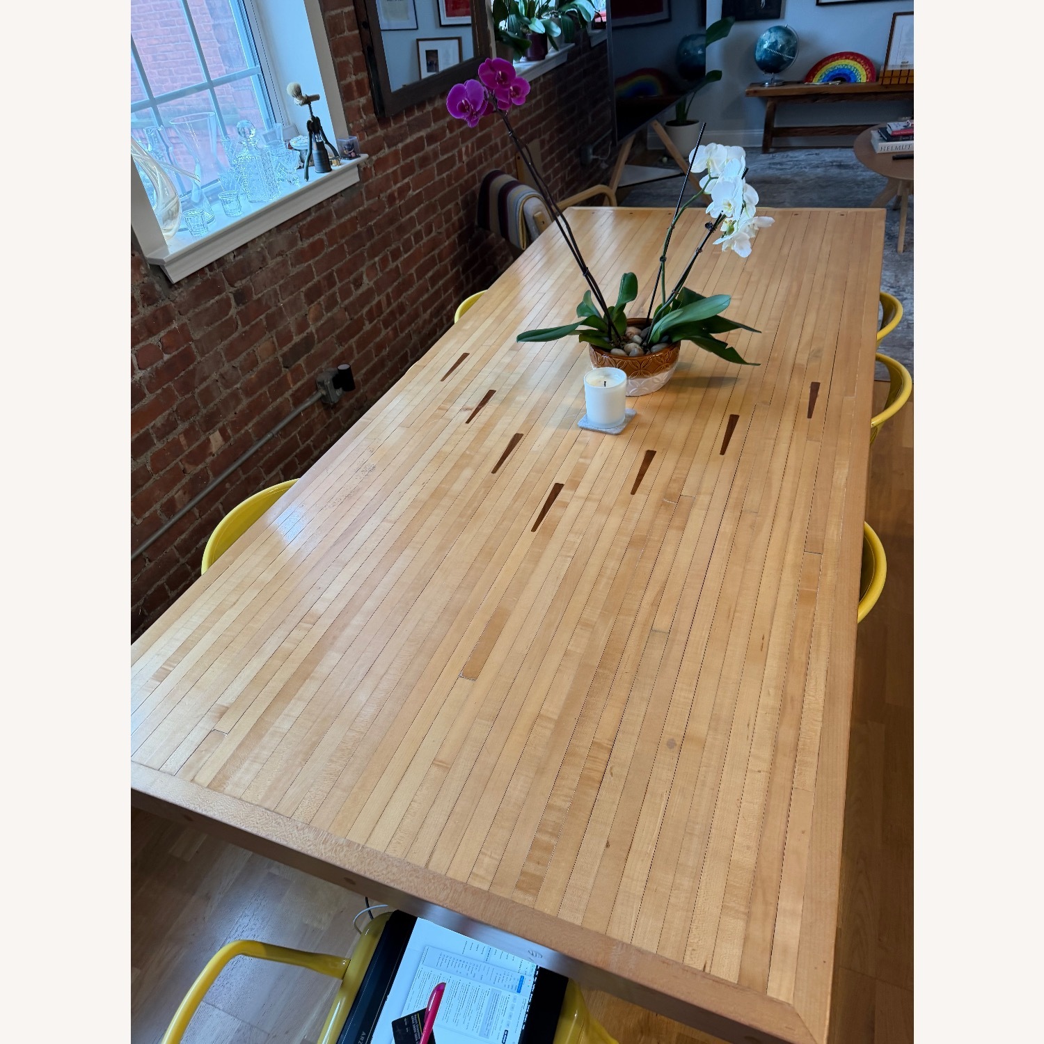 Vintage/Antique Natural Wood Dining Table - image-2