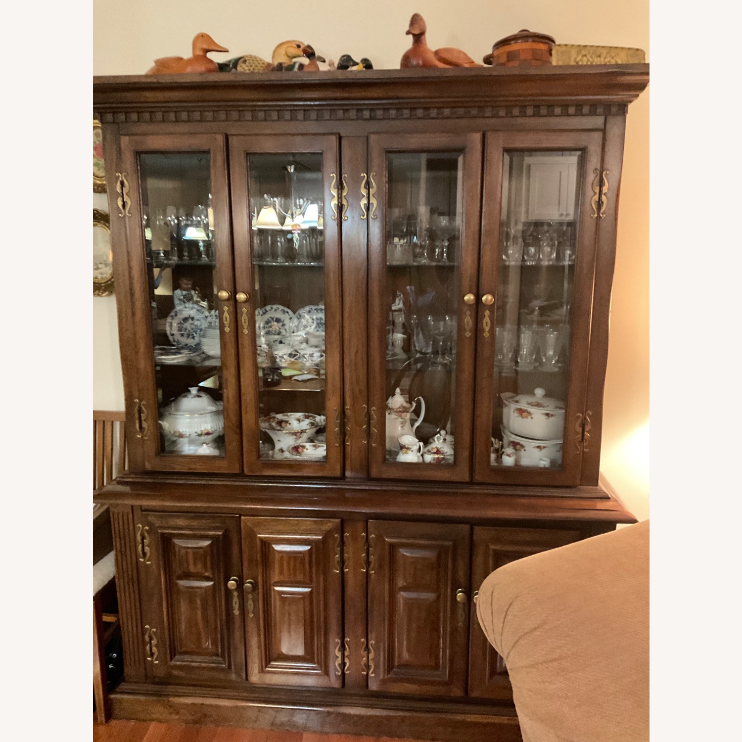 Solid Wood China Cabinet - image-1