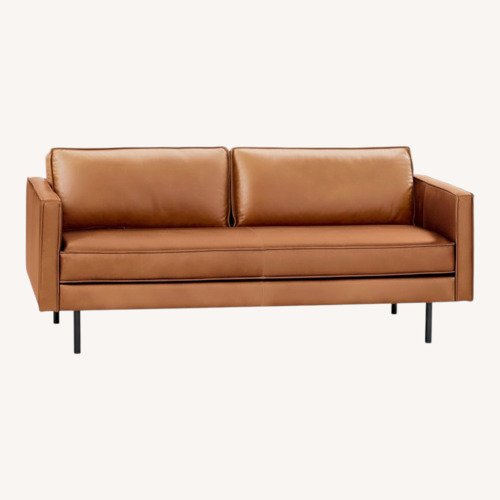 Used West Elm Axel Brown Leather Sofa  for sale on AptDeco
