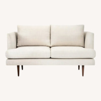 AllModern Miller Cream Linen Loveseat