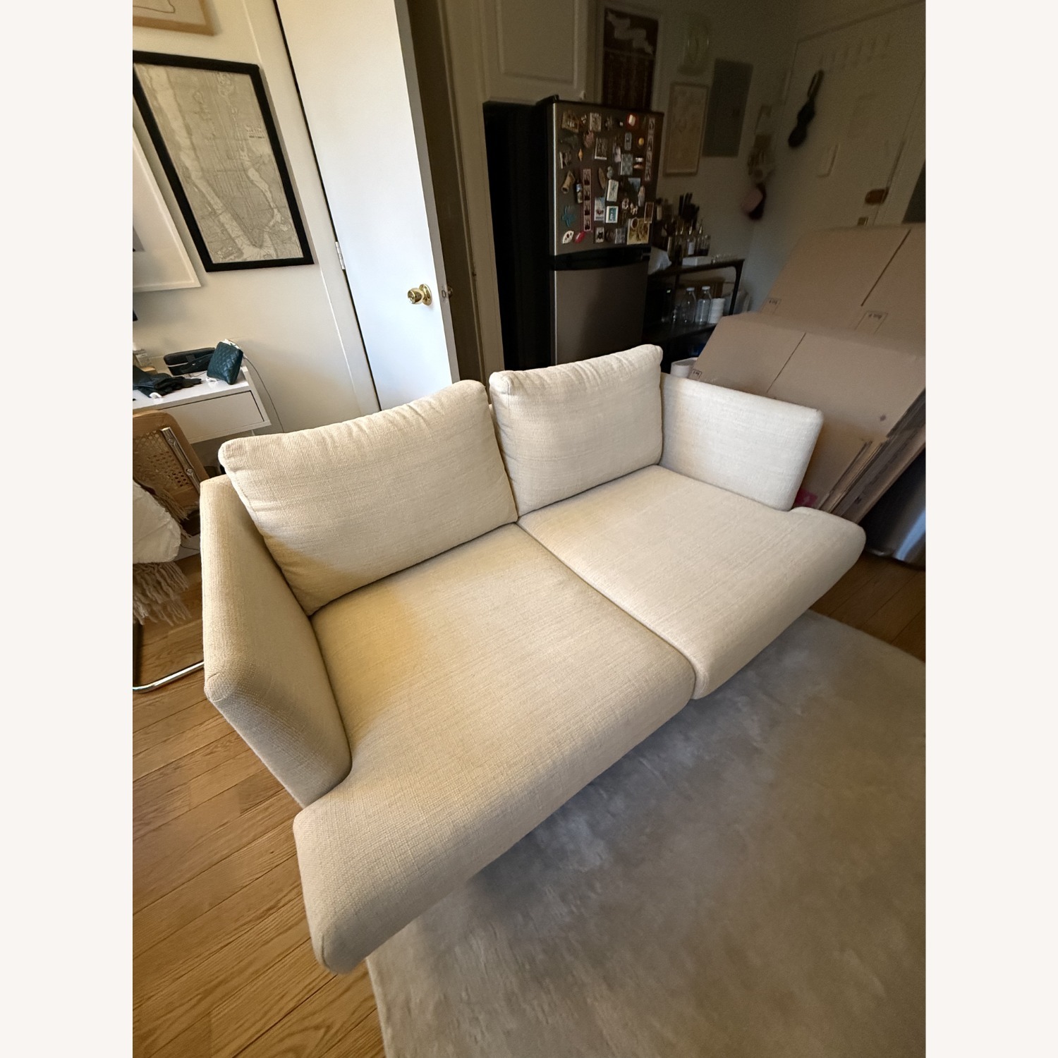 AllModern Miller Cream Linen Loveseat - image-4