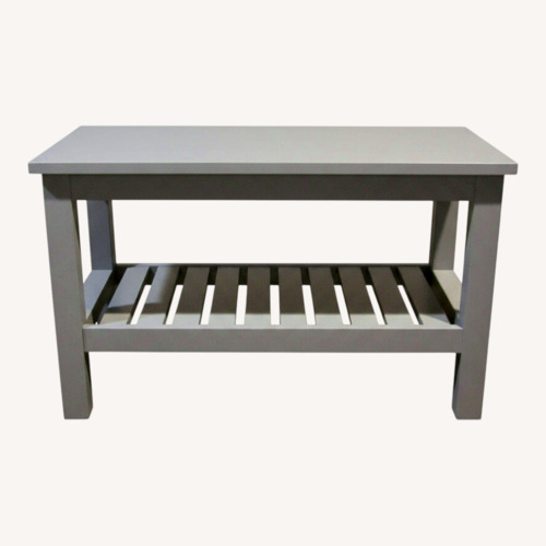 Used IKEA Light Gray Wood Bench for sale on AptDeco
