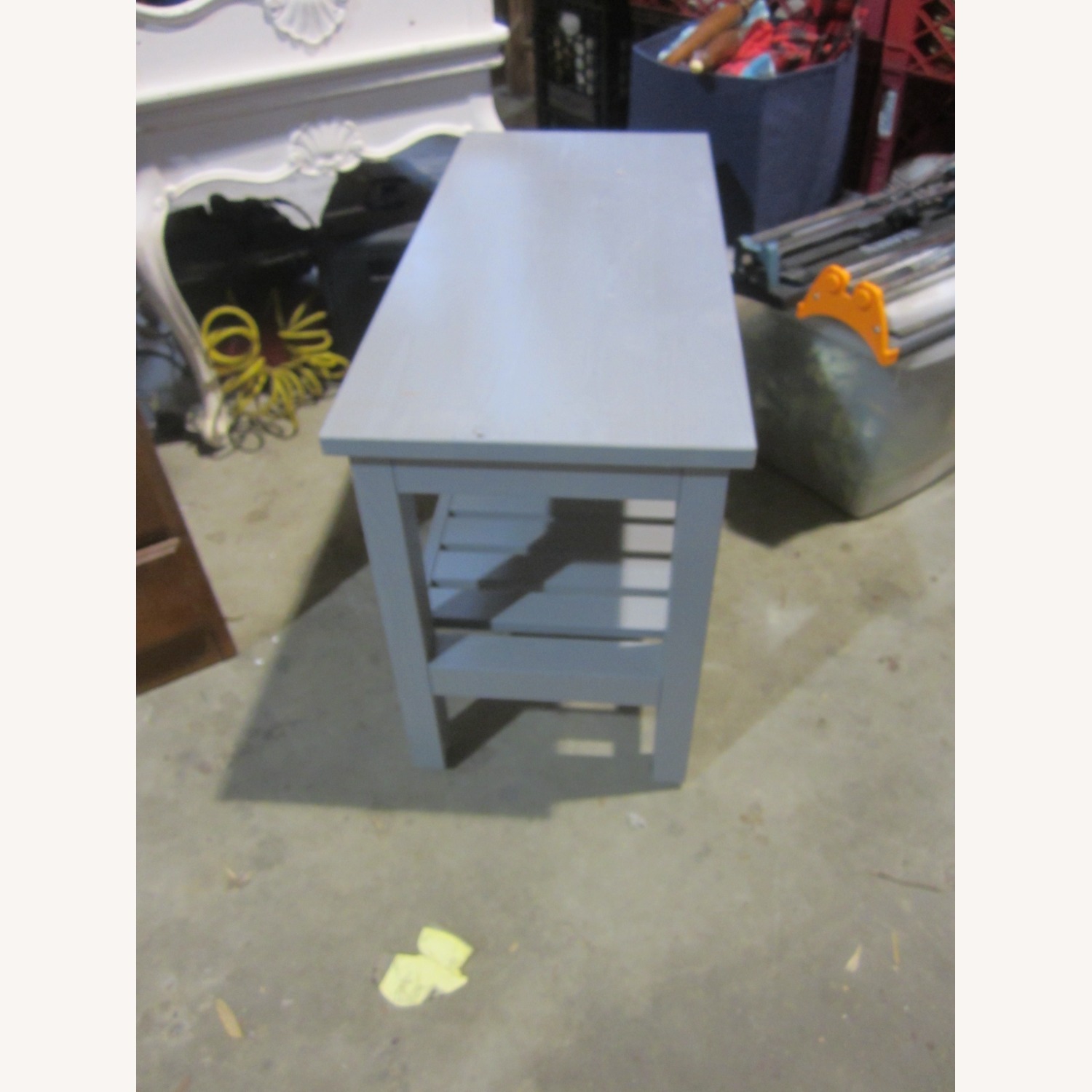 IKEA Light Gray Wood Bench - image-2