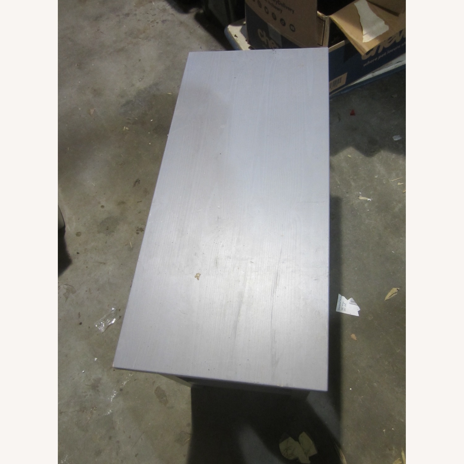 IKEA Light Gray Wood Bench - image-5