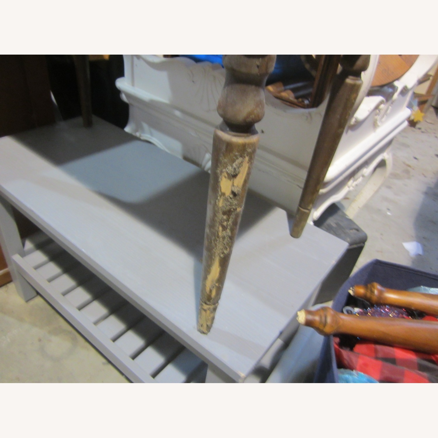 Vintage/Antique  Dark Brown Wood Bench - image-3