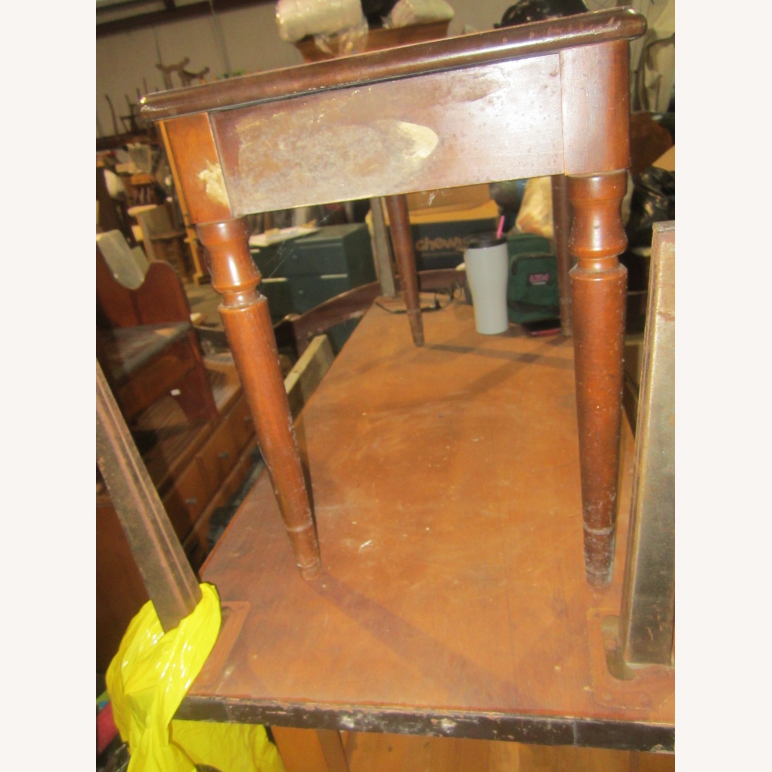 Vintage/Antique  Dark Brown Wood Bench - image-4