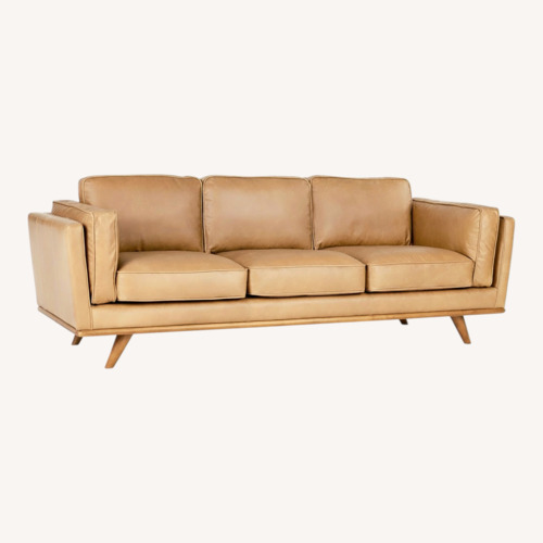 Used Article Timber Mid Century Leather Sofa  for sale on AptDeco