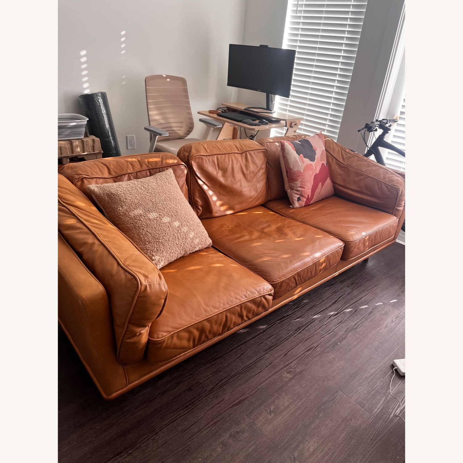 Article Timber Mid Century Leather Sofa - image-3