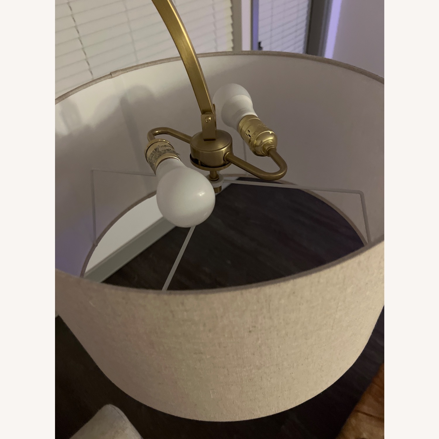 West Elm Overarching Linen Shade Floor Lamp (79") - image-3