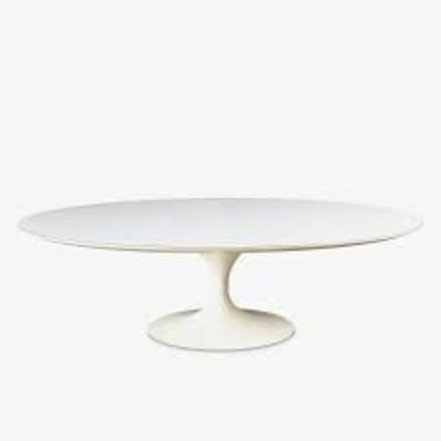 Knoll 54" Saarinen Tulip Coffee Table Oval White Laminate Top - image-6