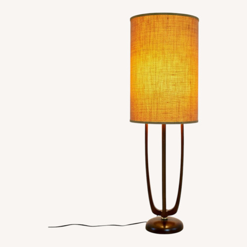 Used Vintage/Antique Dark Brown Wood Table Lamp for sale on AptDeco