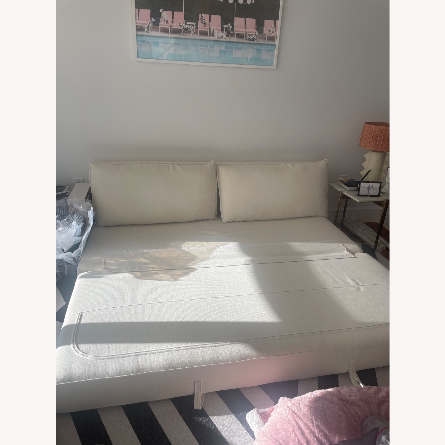 Article Braam 75" Sofa Bed - Vintage White - image-3