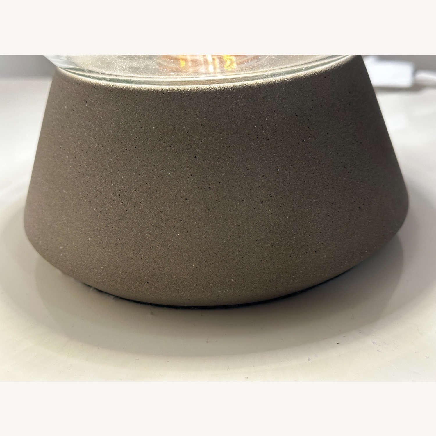 Anthropologie Modern Glass/Concrete Table Lamp - image-3