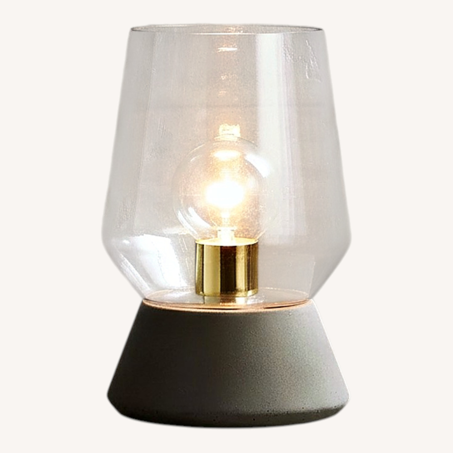 Anthropologie Modern Glass/Concrete Table Lamp - image-0