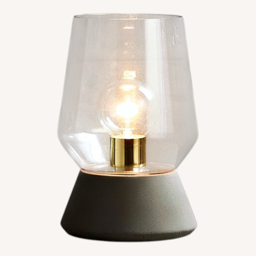 Used Anthropologie Modern Glass/Concrete Table Lamp for sale on AptDeco
