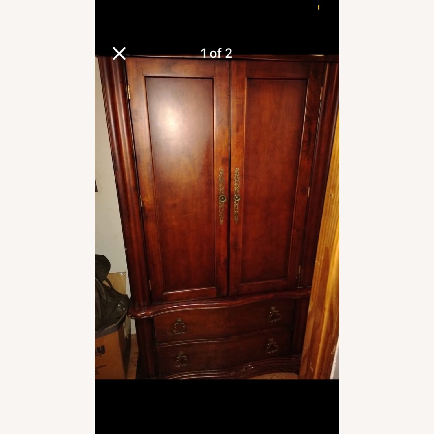 Vintage/Antique Dark Brown Armoire - image-4