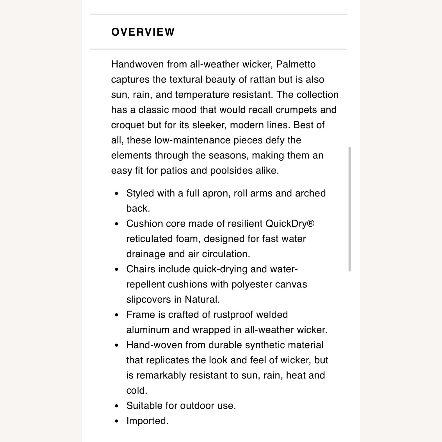 Pottery Barn Palmetto Outdoor Furniture  - image-3