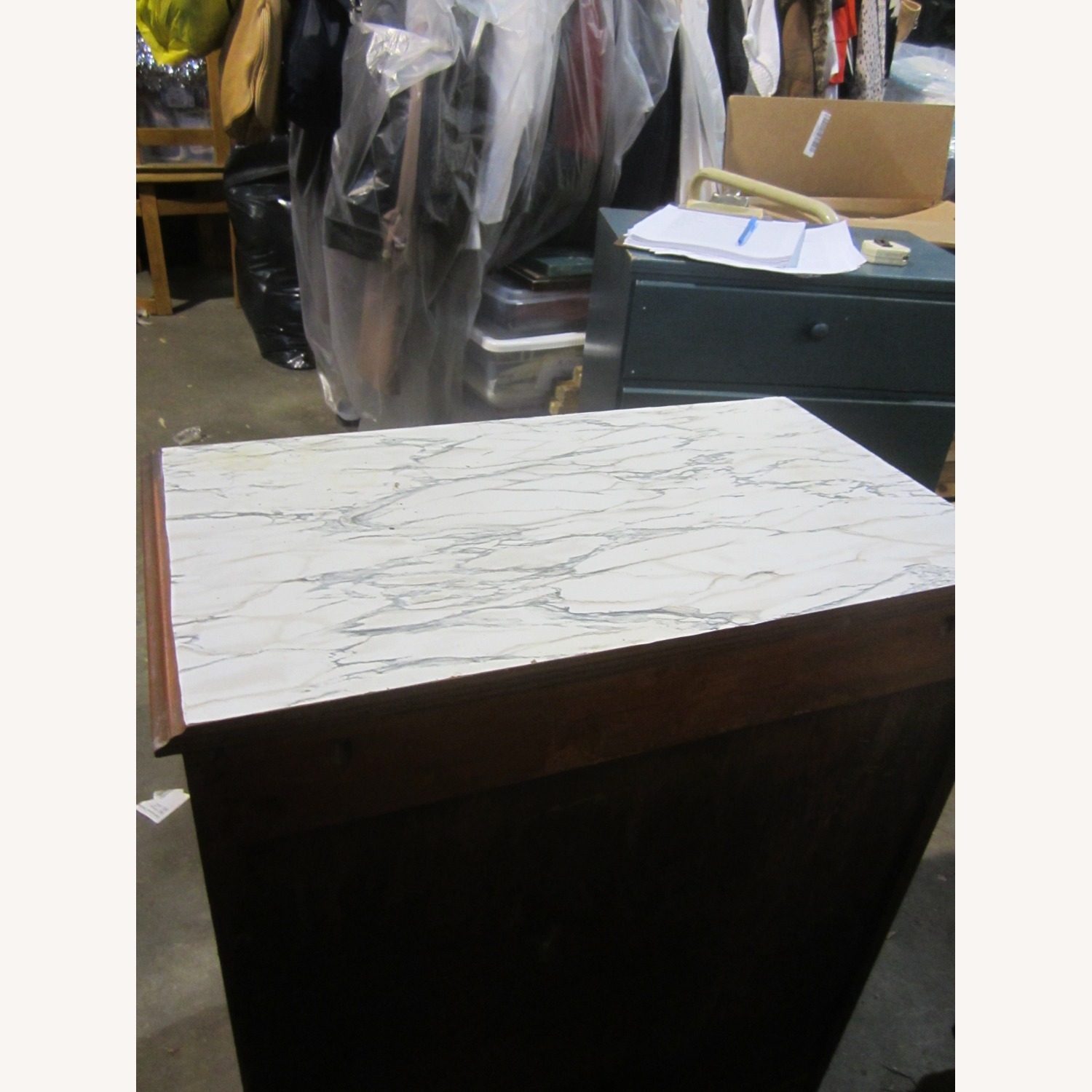 Vintage/Antique Dark Brown Wood Dresser - image-6