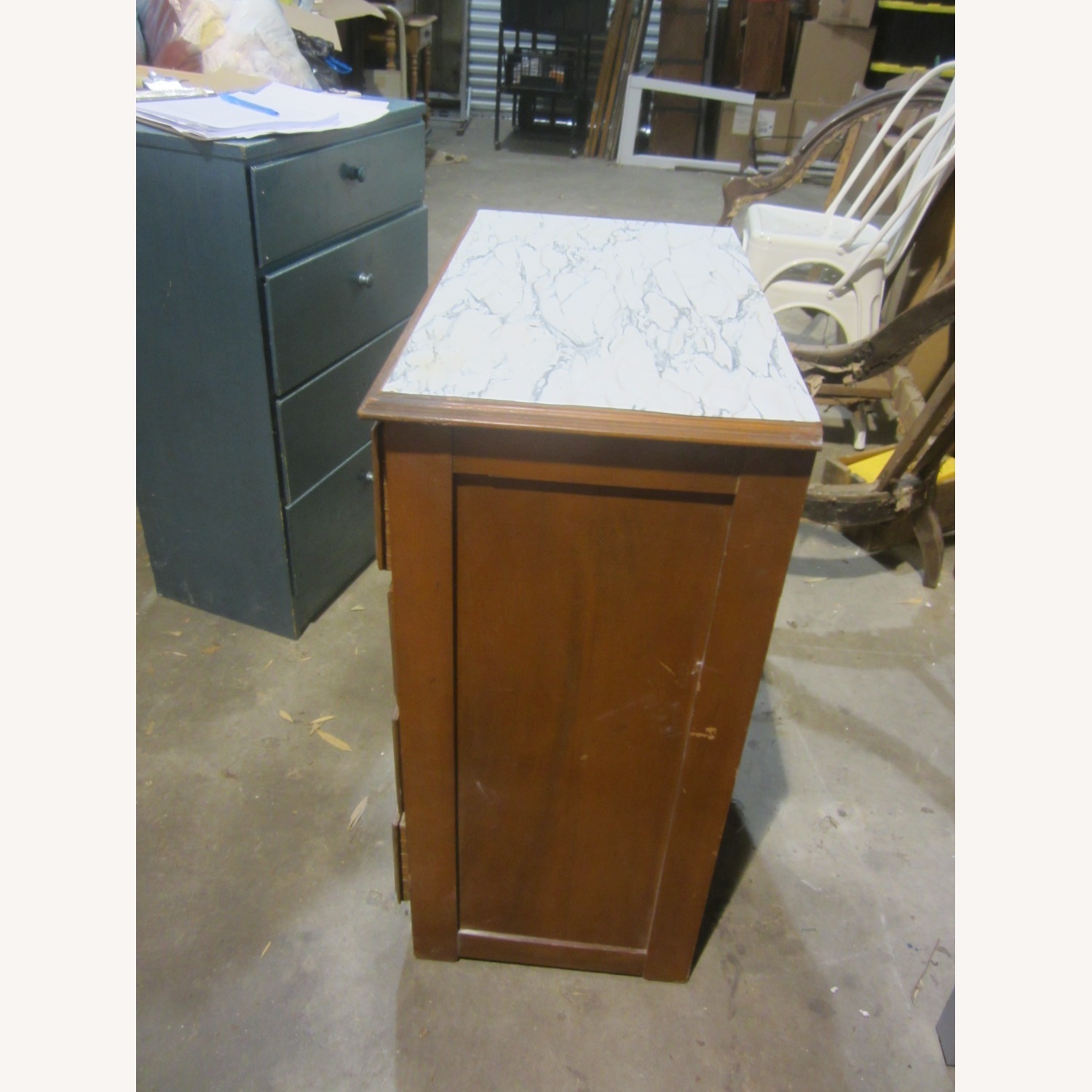 Vintage/Antique Dark Brown Wood Dresser - image-4