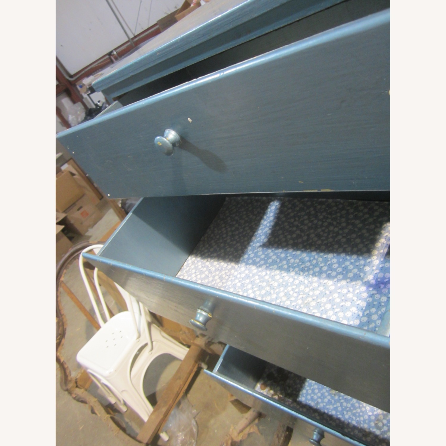 Vintage/Antique Blue Wood Dresser - image-5