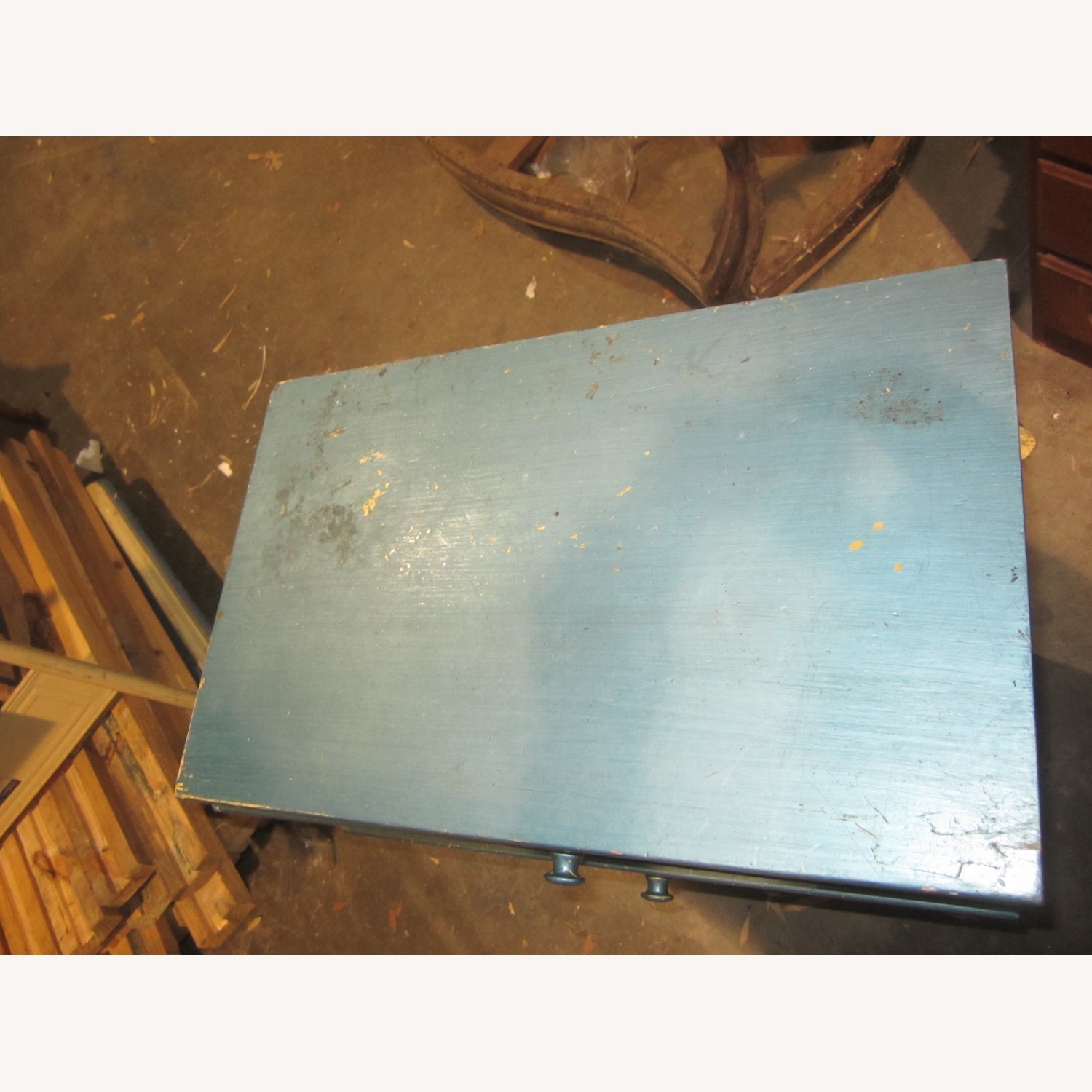 Vintage/Antique Blue Wood Dresser - image-7