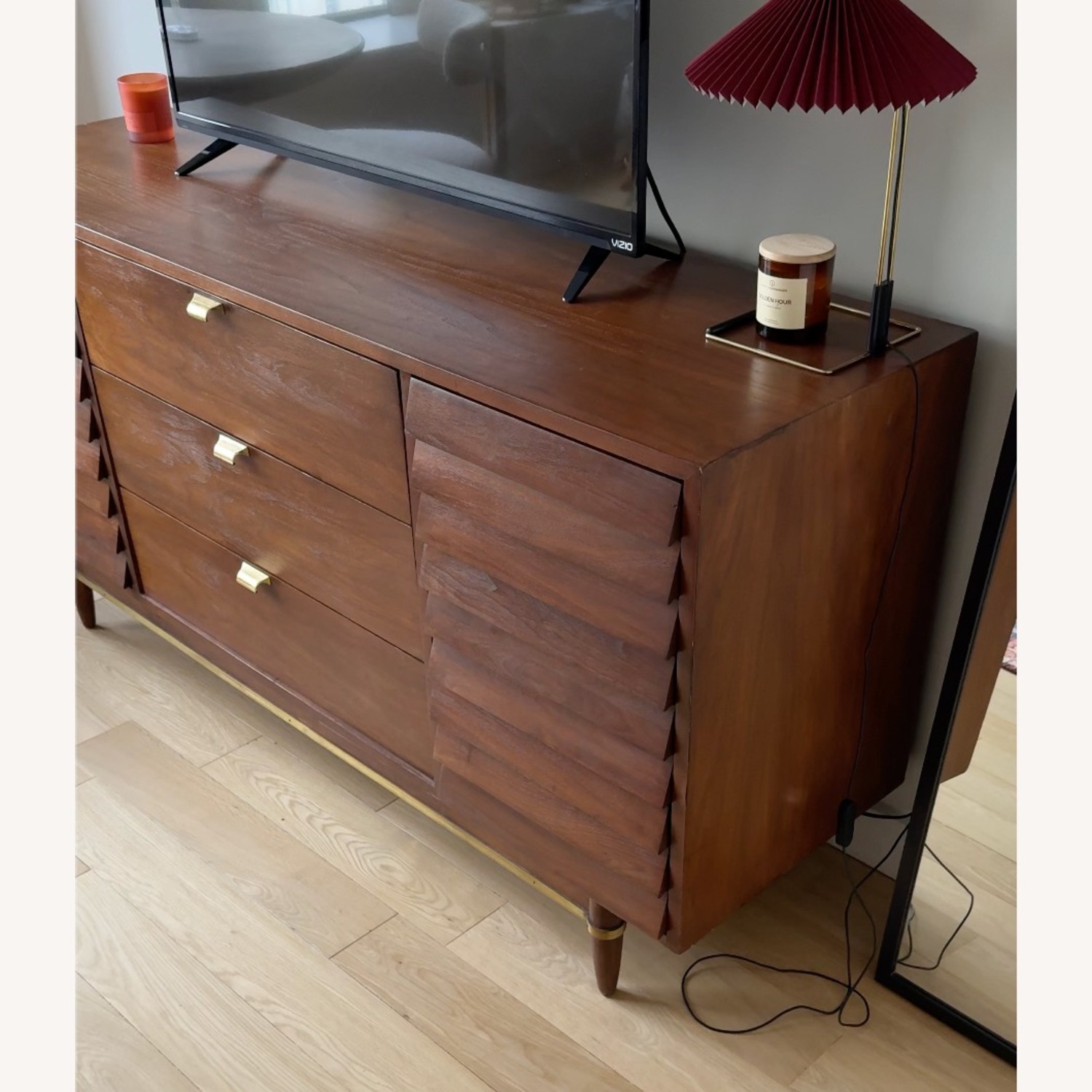 9 Drawer Vintage Dresser Dark Walnut - image-4