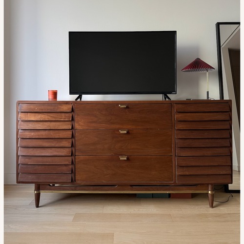 Used 9 Drawer Vintage Dresser Dark Walnut for sale on AptDeco