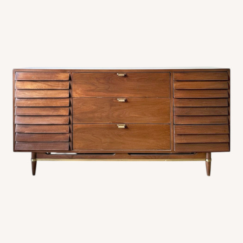 Used 9 Drawer Vintage Dresser Dark Walnut for sale on AptDeco