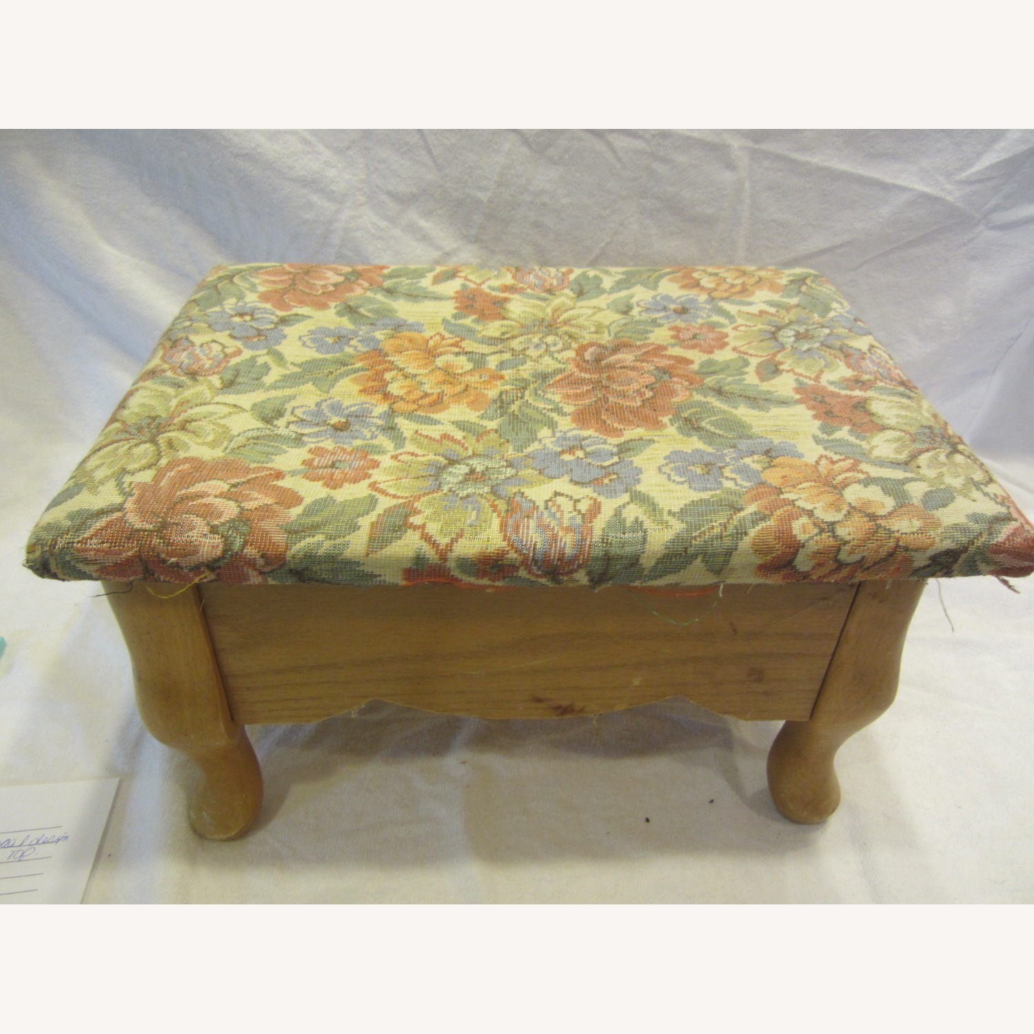 Vintage/Antique Finds Wood Ottoman - image-1