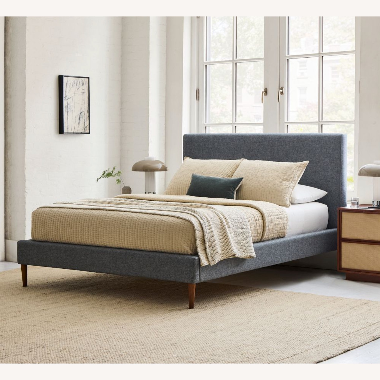 West Elm Emmet Mid-century Modern Queen Bedframe - image-4