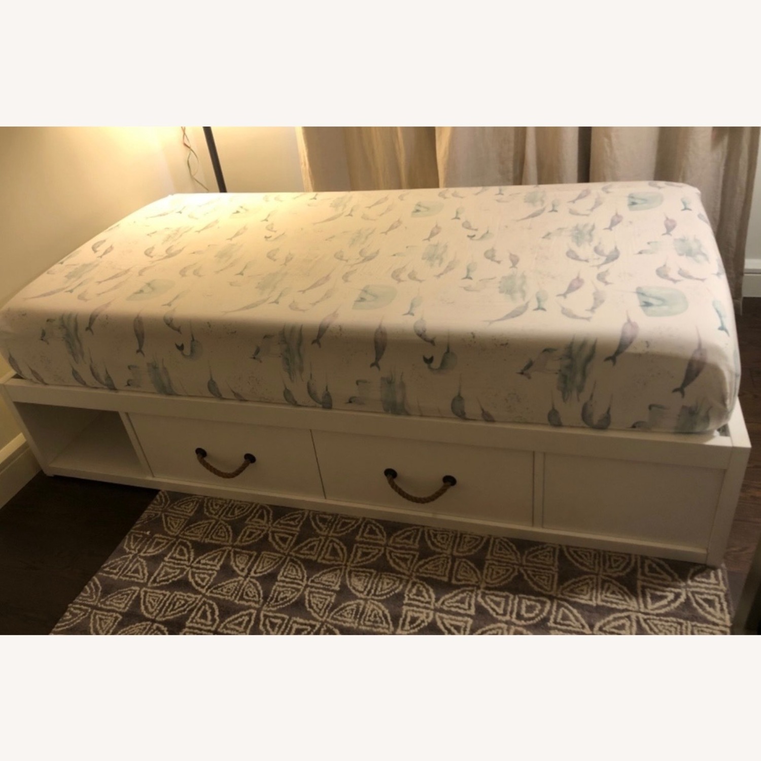 Crate & Barrel Topside White Wood Twin Storage Bed - image-1