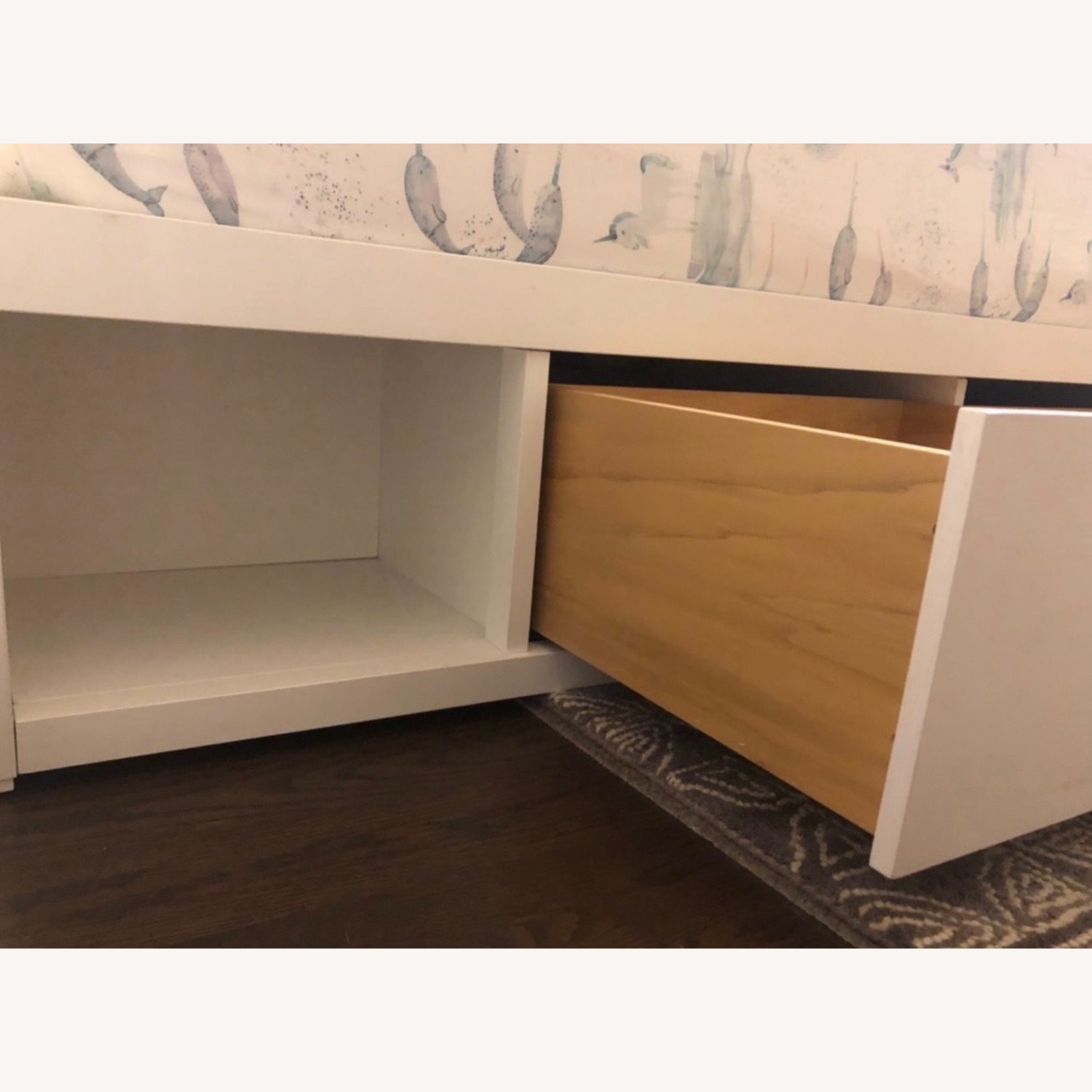 Crate & Barrel Topside White Wood Twin Storage Bed - image-2