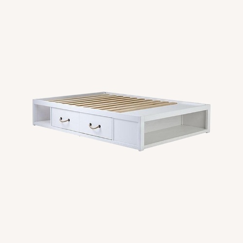 Used Crate & Barrel Topside White Wood Twin Storage Bed for sale on AptDeco