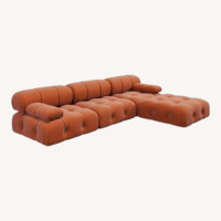 Orange Wood 2 Piece Sectional